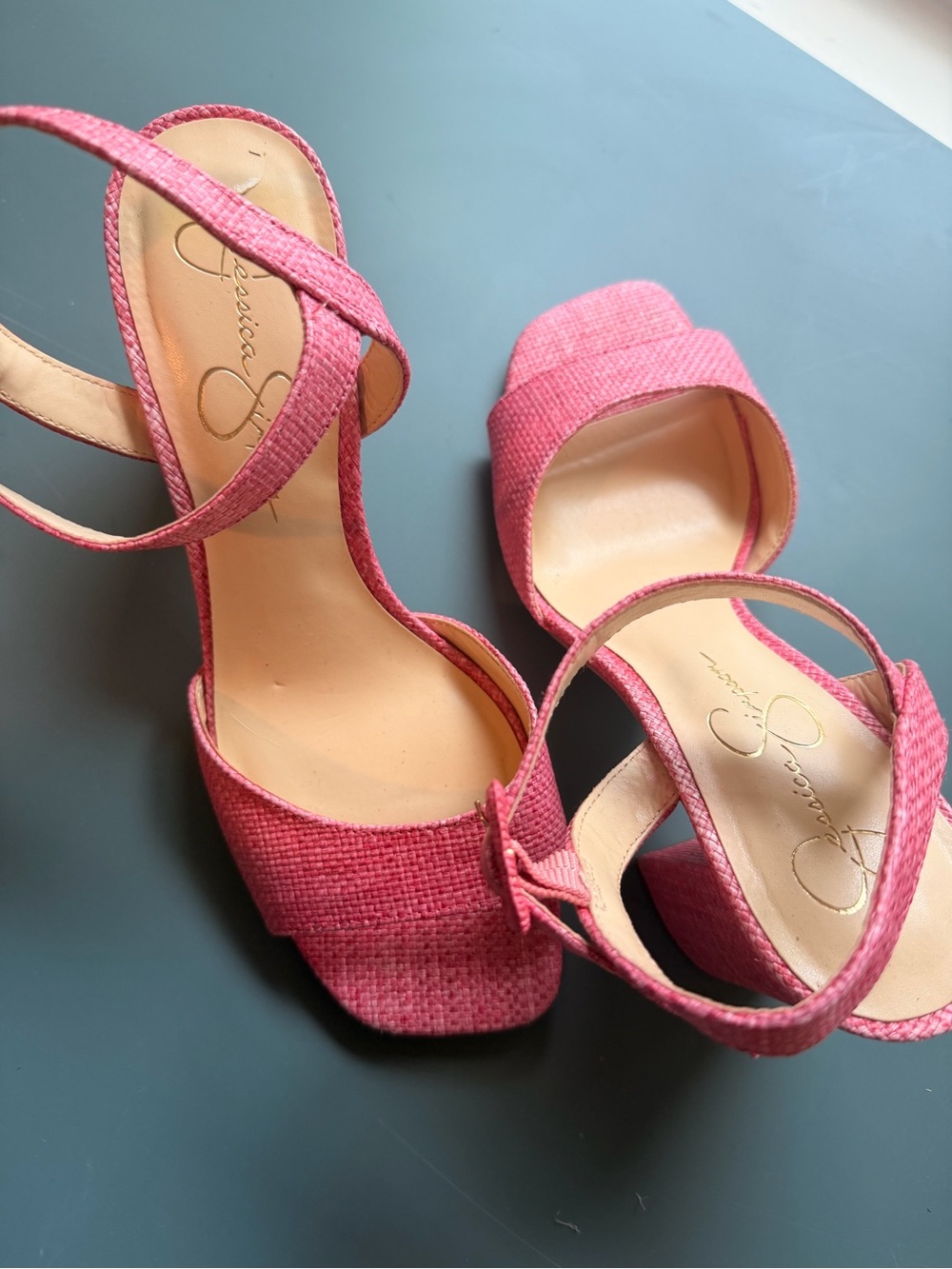 Jessica Simpson Raspberry Pink Block Heel Sandals - Picture 2 of 5